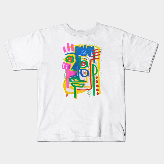 face Kids T-Shirt by Angel Rivas